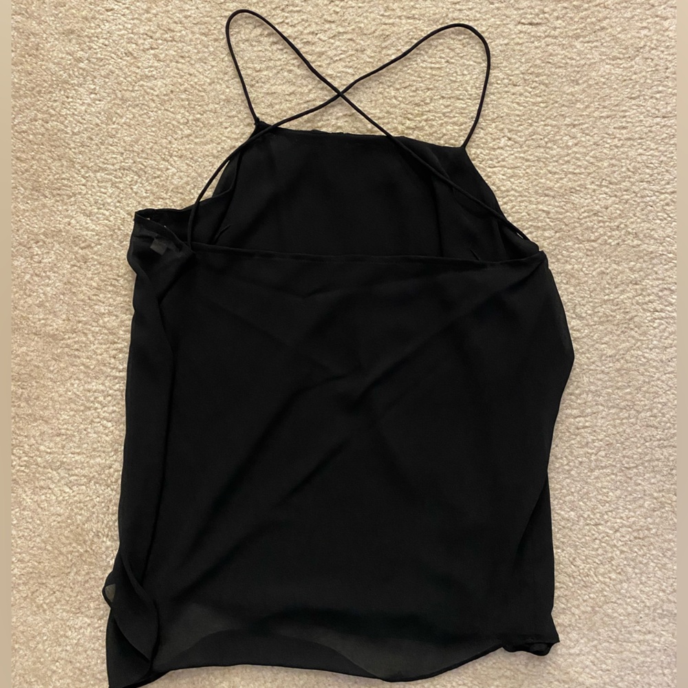 Phanuel black Semi-sheer spaghetti straps cami top. Whimsigoth Size Small (S)